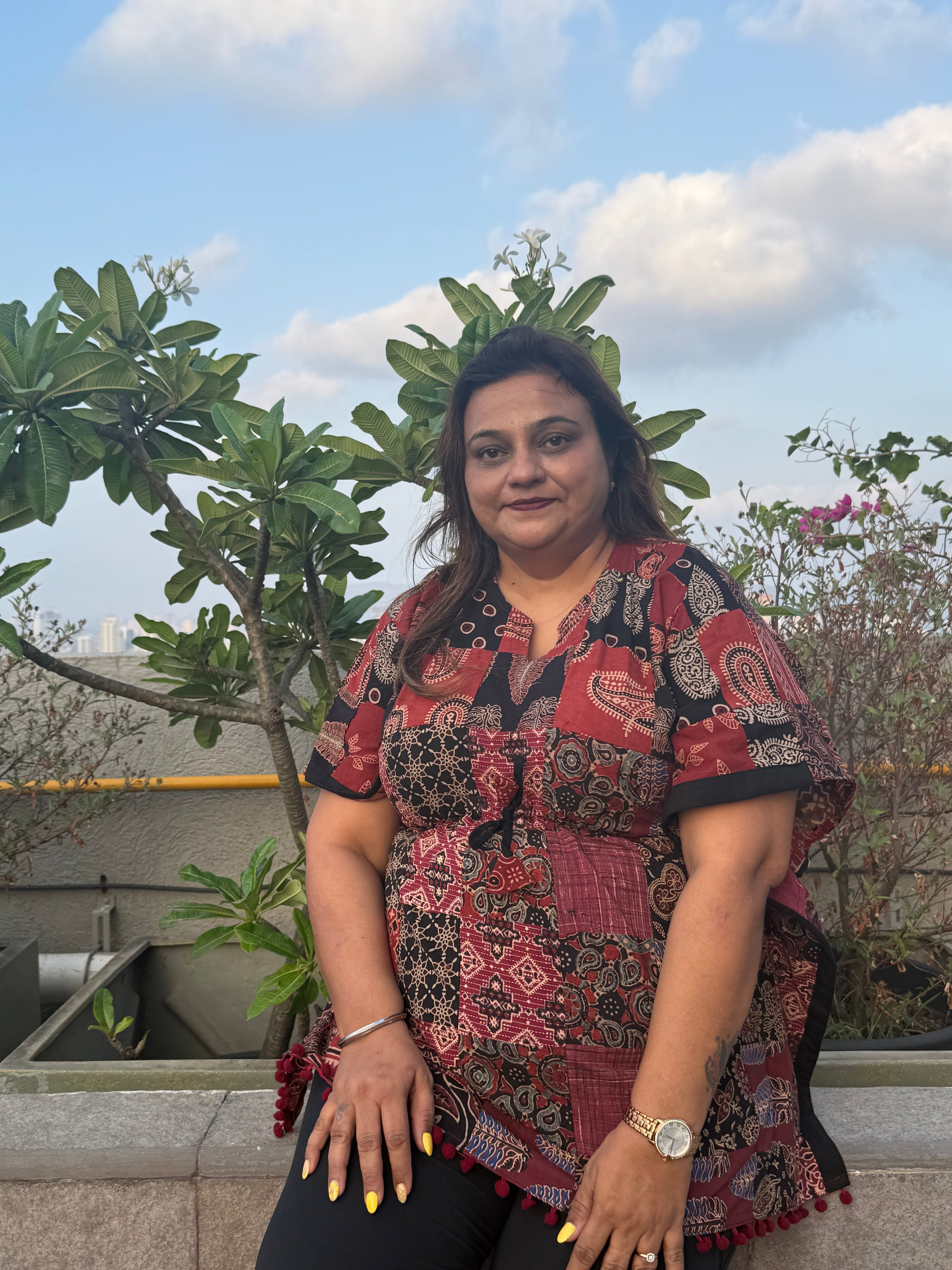 Kaveri Patchwork Print Free Size Kaftan