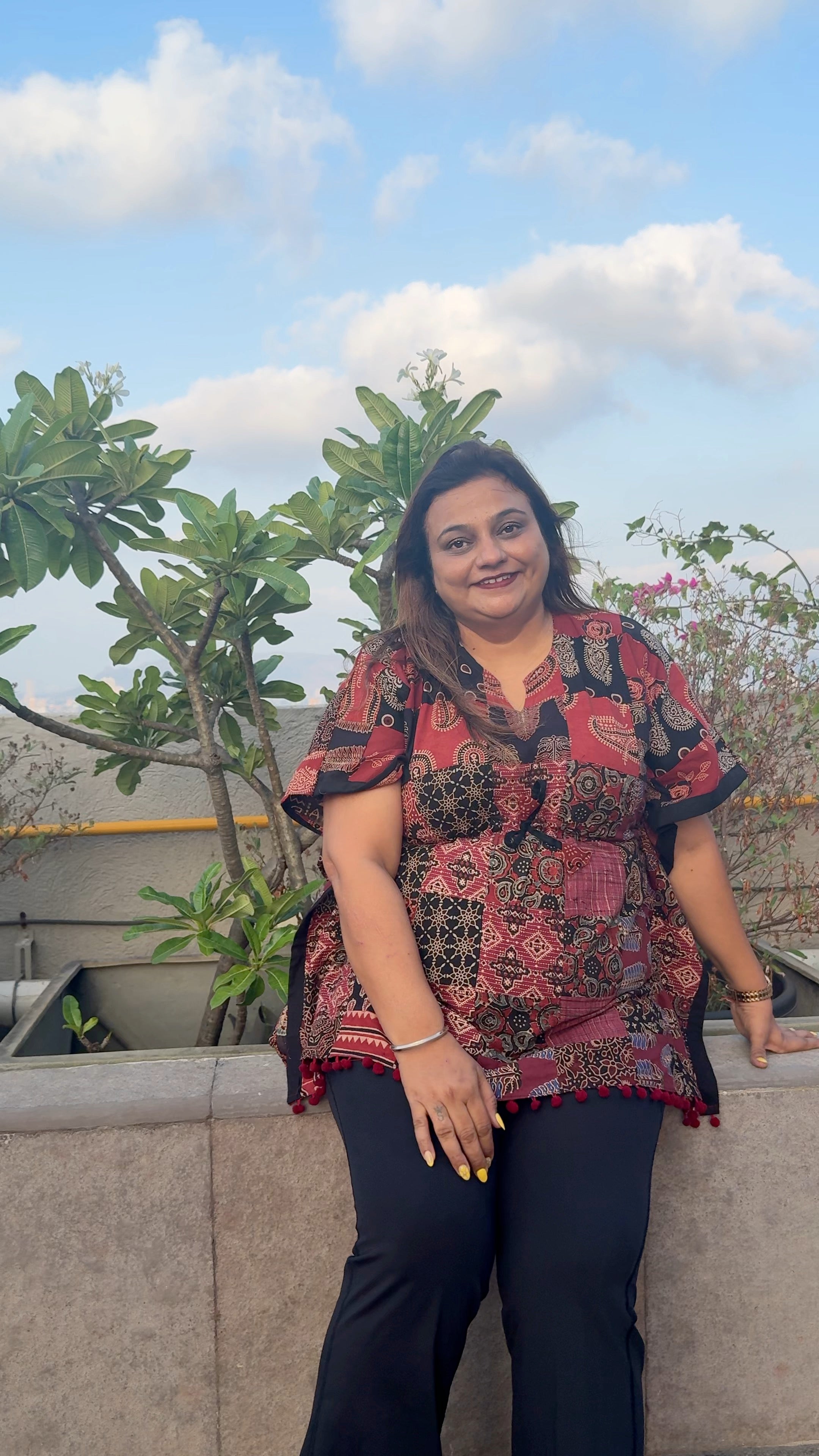 Kaveri Patchwork Print Free Size Kaftan