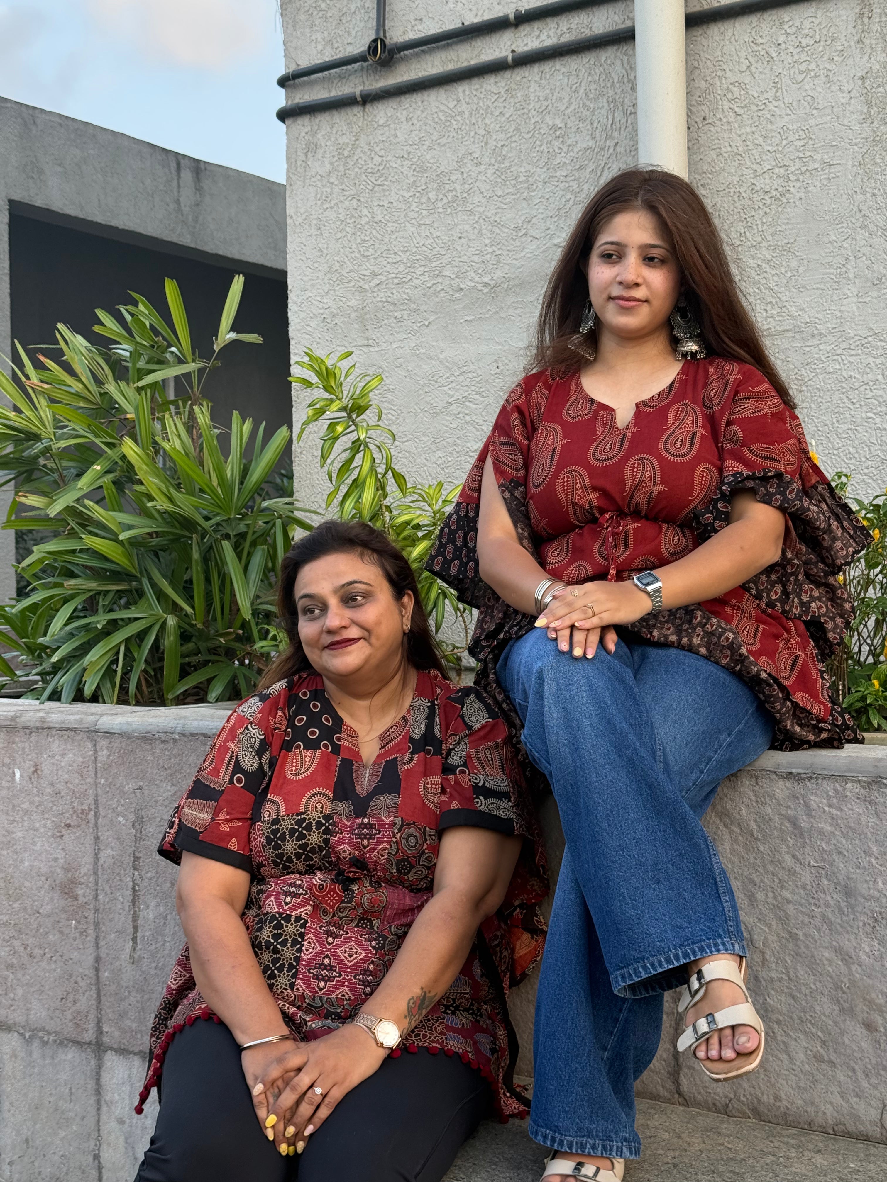 Kaveri Patchwork Print Free Size Kaftan